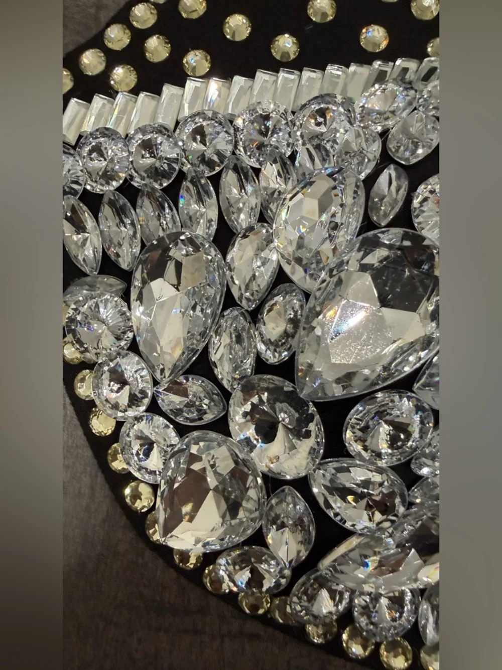 Embellished Black Face Mask with Crystal Accents